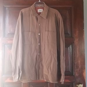 Men's tan long sleeve flannel
